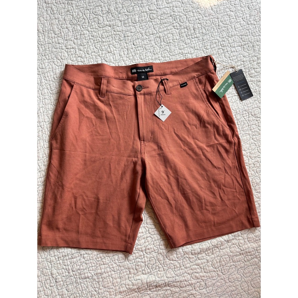 Travis Mathew Shorts 34 Rust Orange Eco Collection 9"‎ inseam